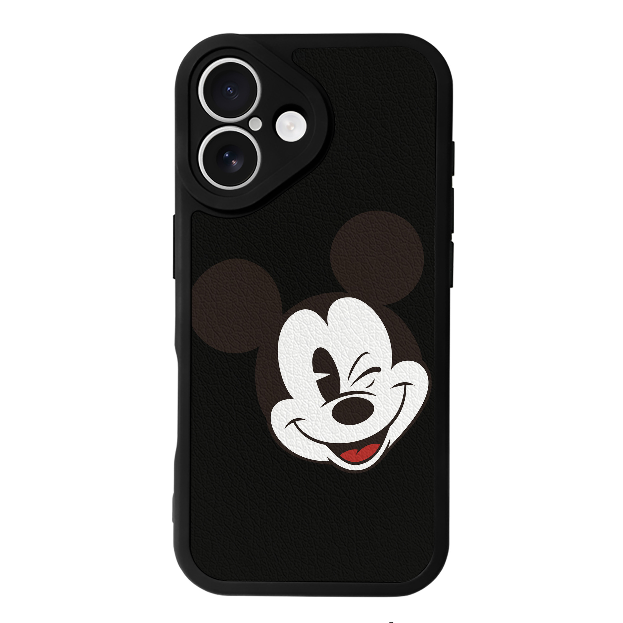 （画像用） ミッキーマウス Mickey Mouse 【iPhone 16シリーズ対応】シリコンスマホケース（レザー調） 材質：シリコン